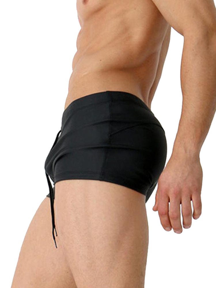 menaful Men's Solid Color Flat Swim Trunks