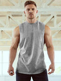 menaful Men's Solid Color Sports Fitness Vest