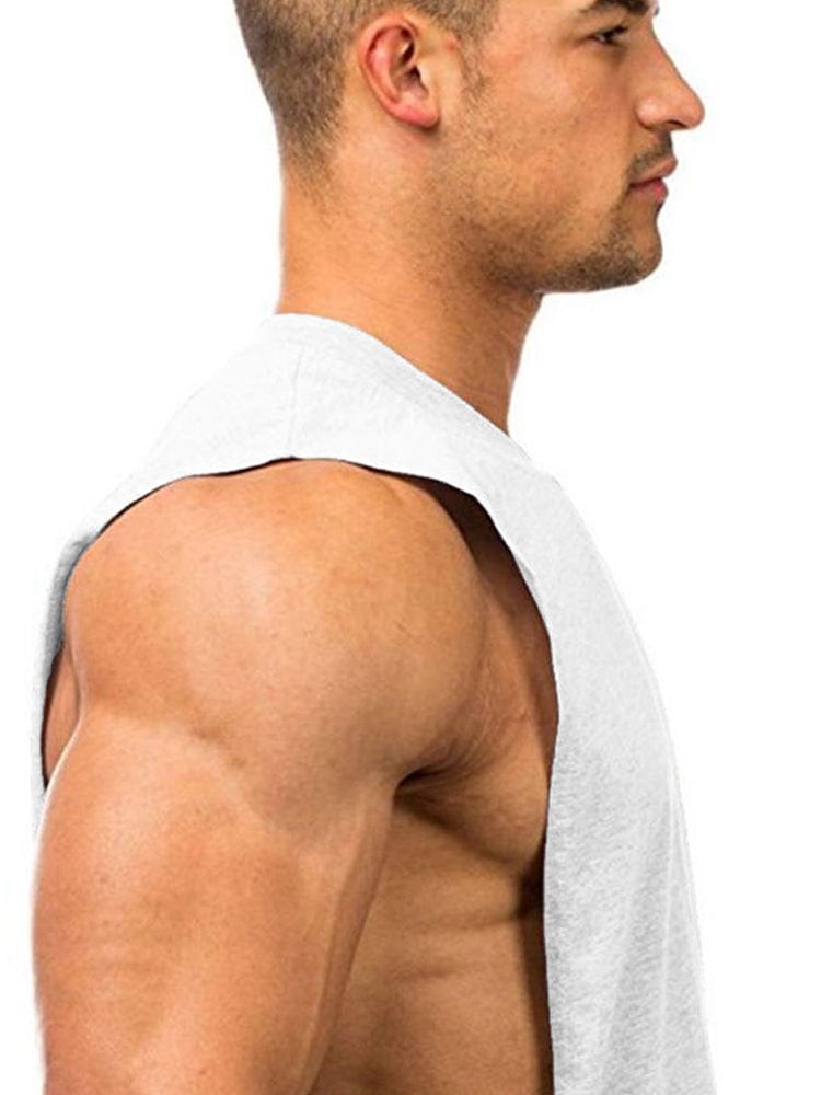 menaful Men's Solid Color Sports Fitness Vest