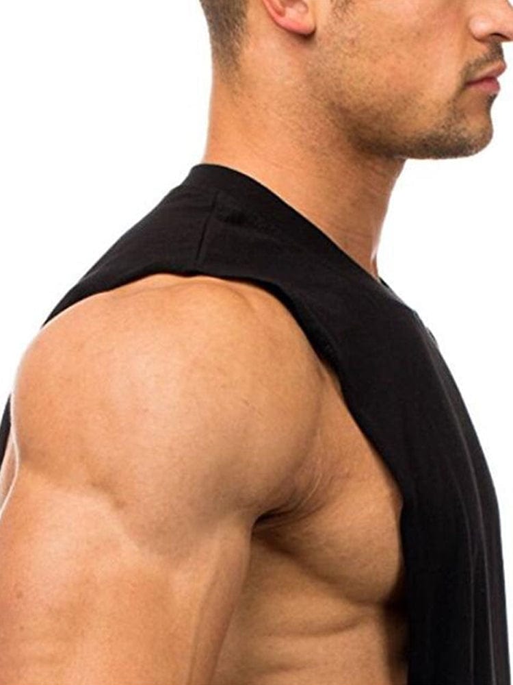 menaful Men's Solid Color Sports Fitness Vest