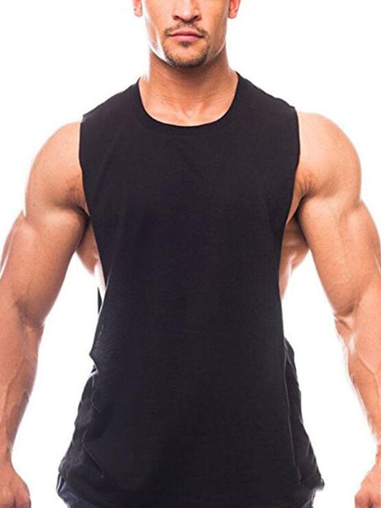 menaful Men's Solid Color Sports Fitness Vest