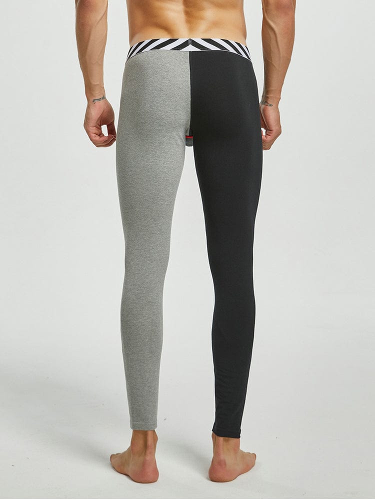 menaful Men's Thin Color Blocking Long Johns