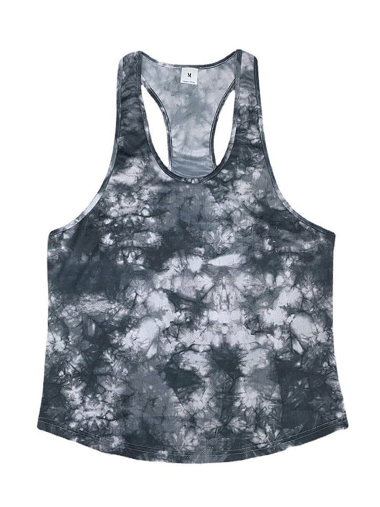 menaful Men's Tie-dye Fitness Sports Undershirt Tank Top