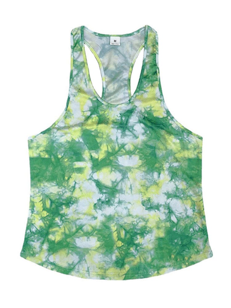 menaful Men's Tie-dye Fitness Sports Undershirt Tank Top