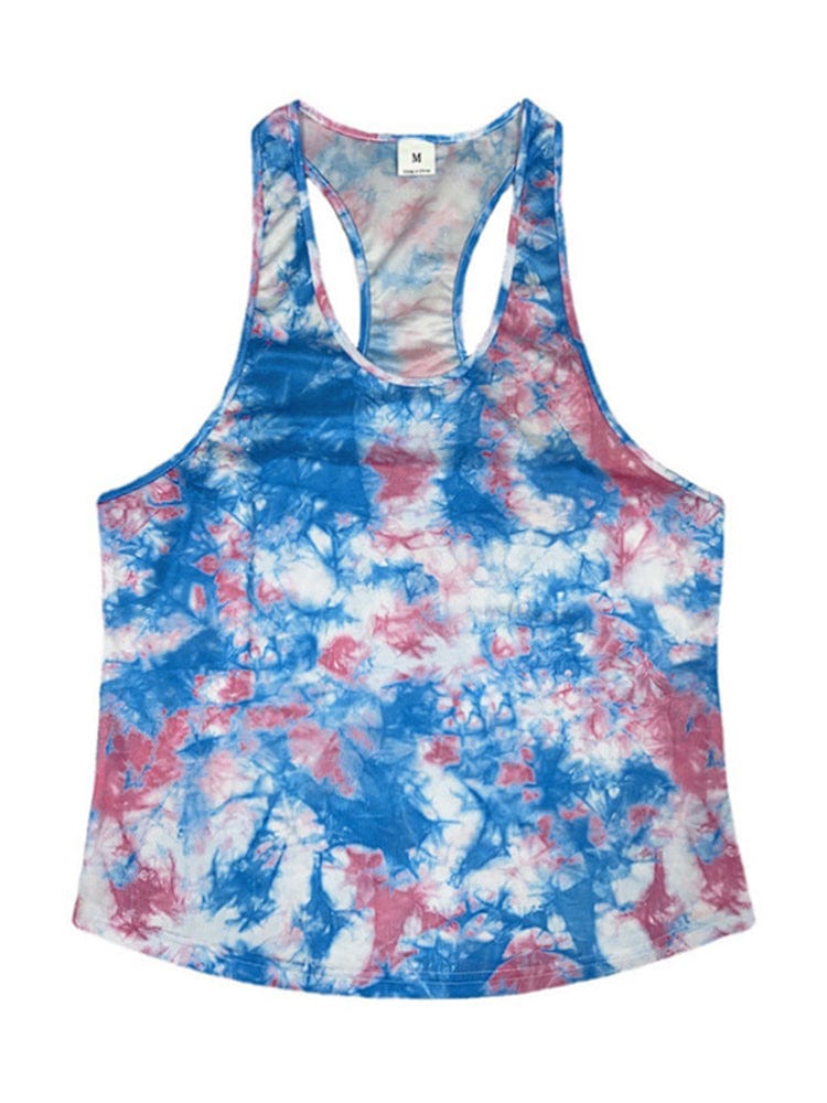 menaful Men's Tie-dye Fitness Sports Undershirt Tank Top