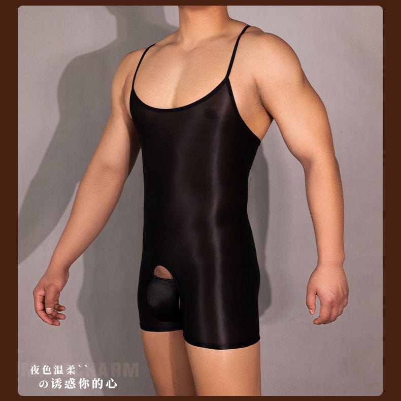 Menaful™ Men's Ultra Stretch Open Crotch Suspenders Bodysuit