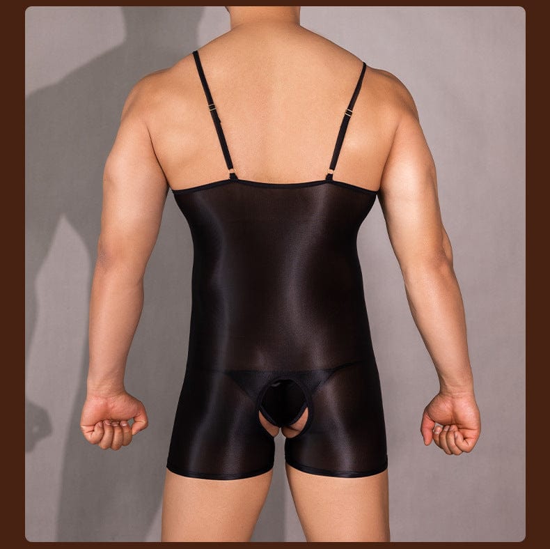 Menaful™ Men's Ultra Stretch Open Crotch Suspenders Bodysuit