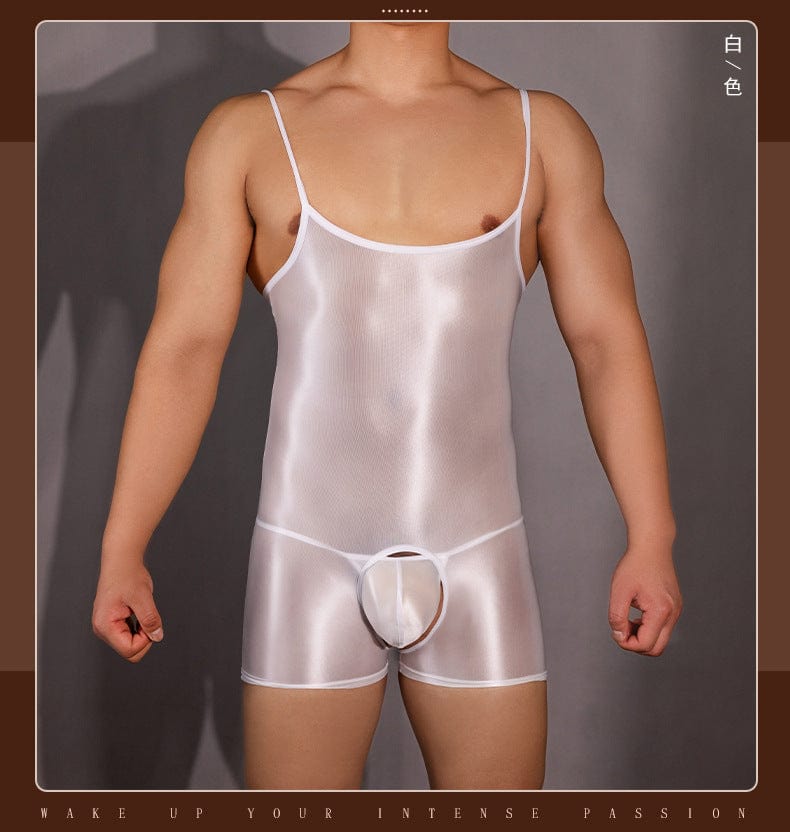 Menaful™ Men's Ultra Stretch Open Crotch Suspenders Bodysuit