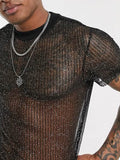 menaful Mesh See-through Thin Breathable Bottoming Shirt