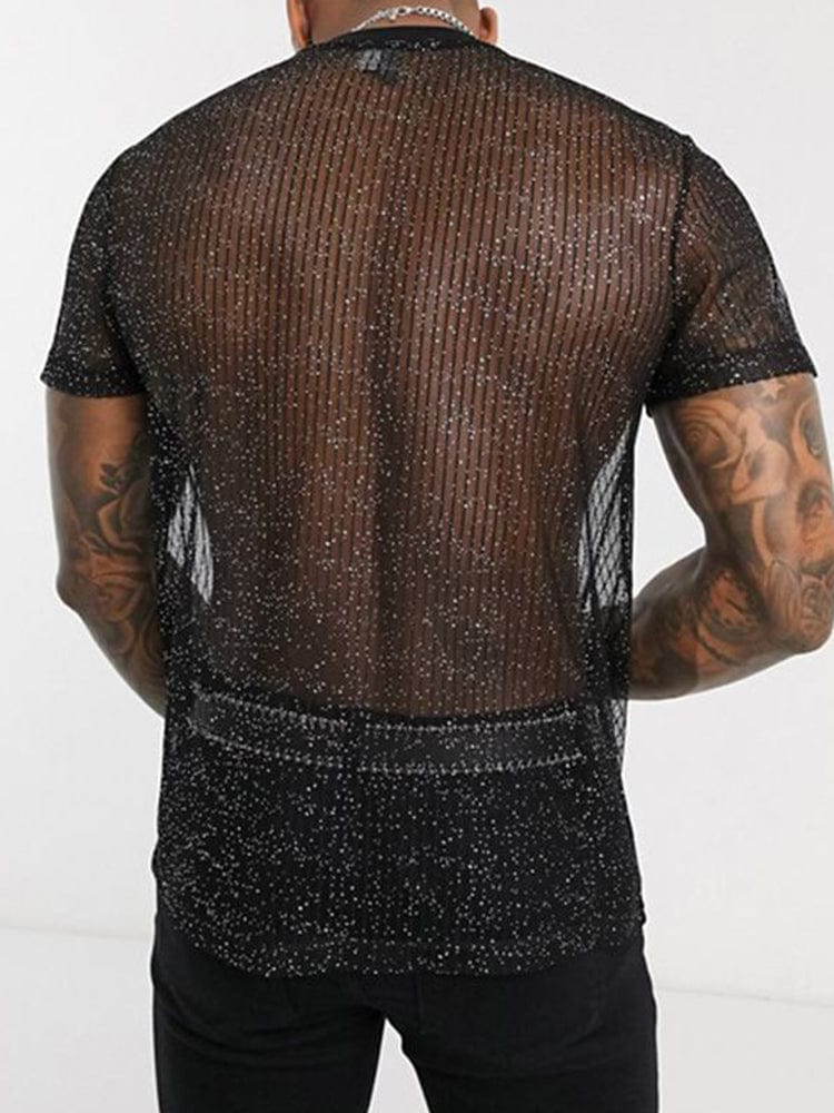 menaful Mesh See-through Thin Breathable Bottoming Shirt