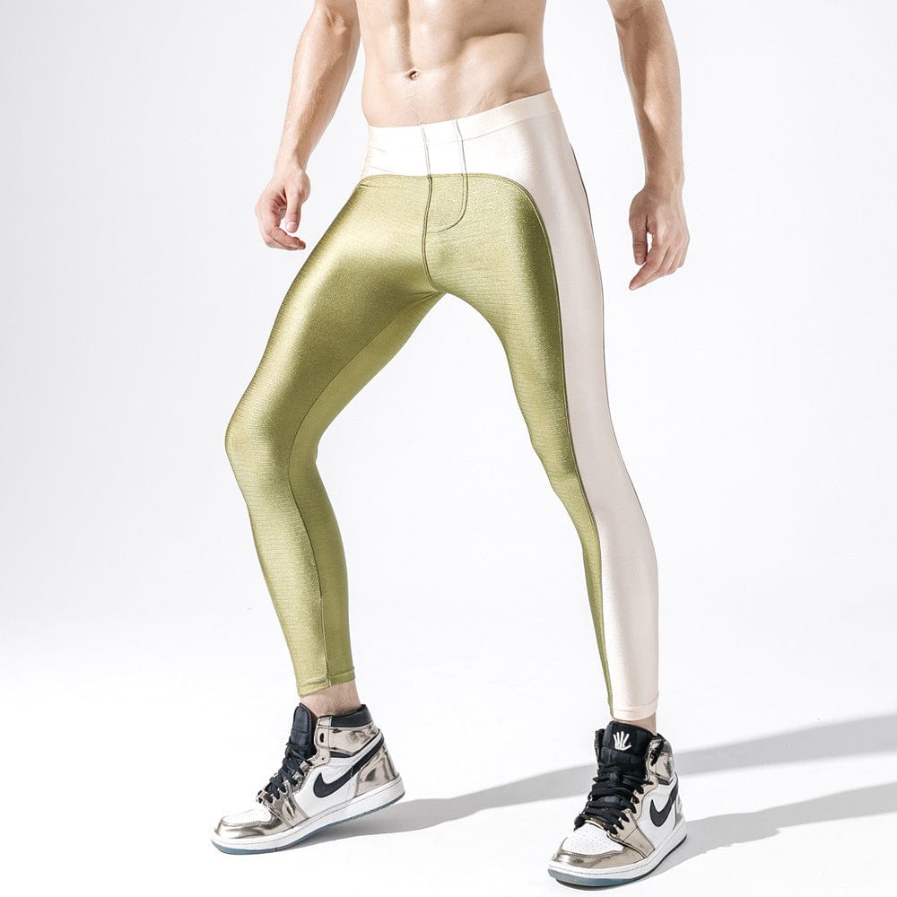 menaful Military Gree / M Men's Sports Fitness Tights Leggings Ankle Pants