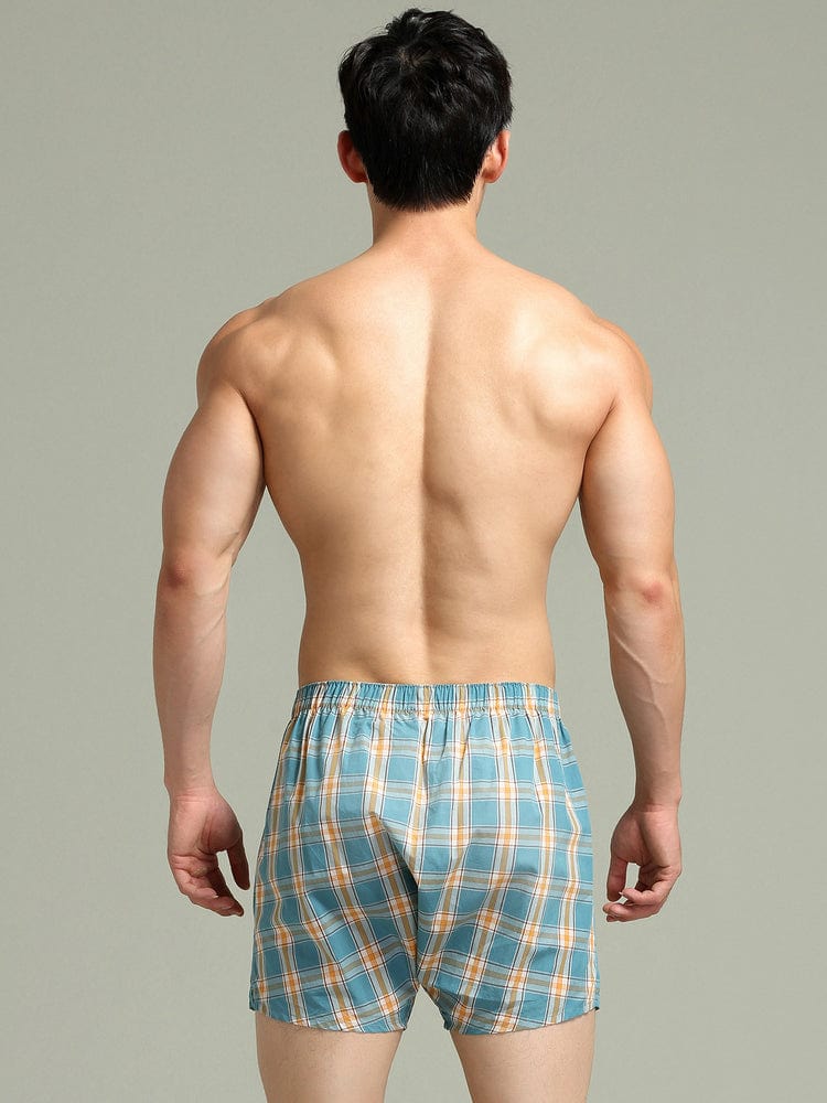 menaful Multi-color Checkered Cotton Shorts