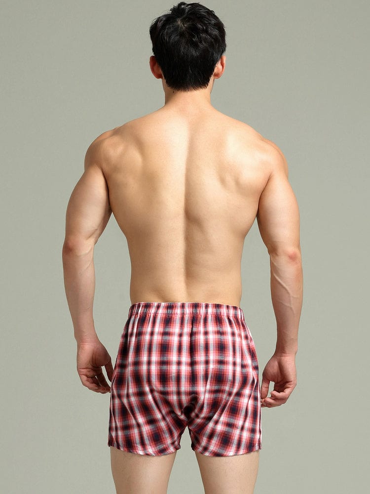 menaful Multi-color Checkered Cotton Shorts