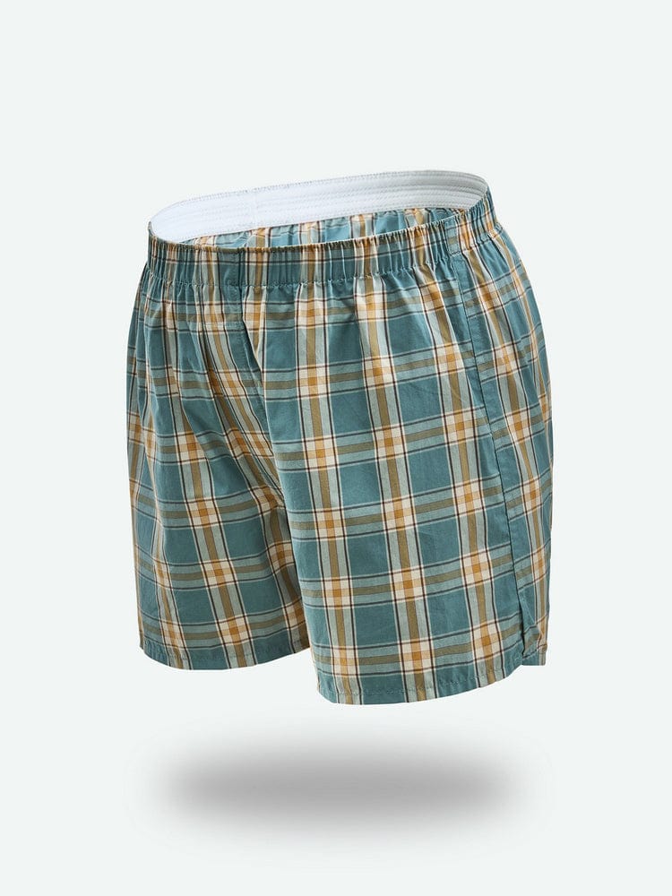 menaful Multi-color Checkered Cotton Shorts