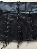 menaful Multi-piece Studded Corded Leather Skirt