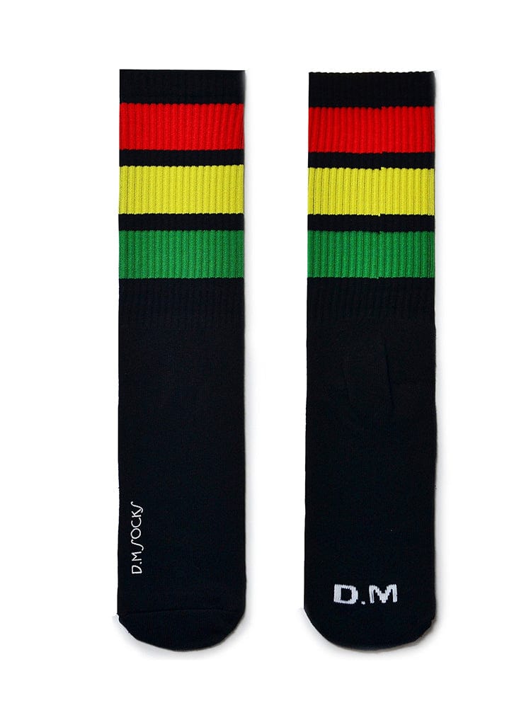 menaful Multicolor / One Size Men's Fashion Terry Striped Mid Tube Socks