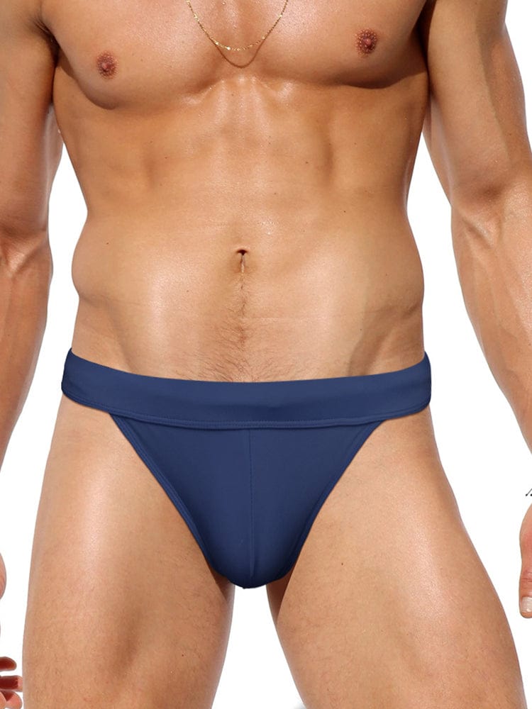 menaful Navy Blue / M Men's High-cut Sexy Bikini Swim Briefs