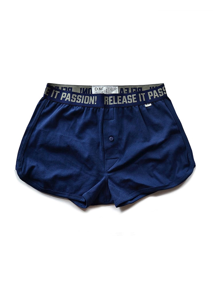 menaful Navy Blue / M Men's Low Waist Sexy Home Plus Size Boxer Shorts