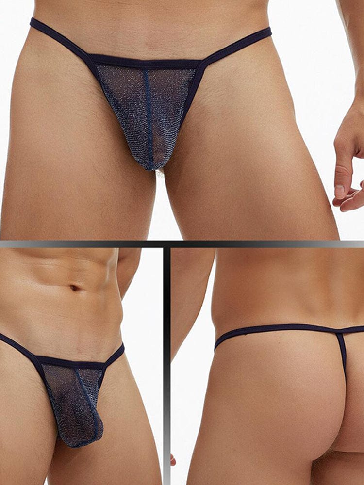 menaful Navy Blue / M Men's Mesh Pouch Thong