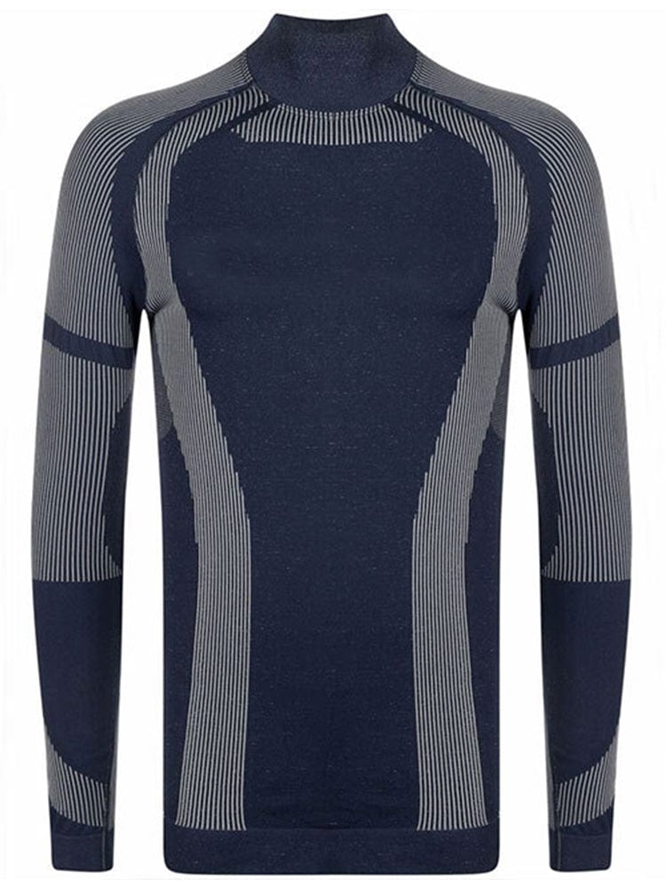 menaful Navy Blue / S Turtleneck Gym T-Shirt