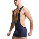 Menaful™ Navy / S Men's Sexy Faux Denim Boxer Bodysuit