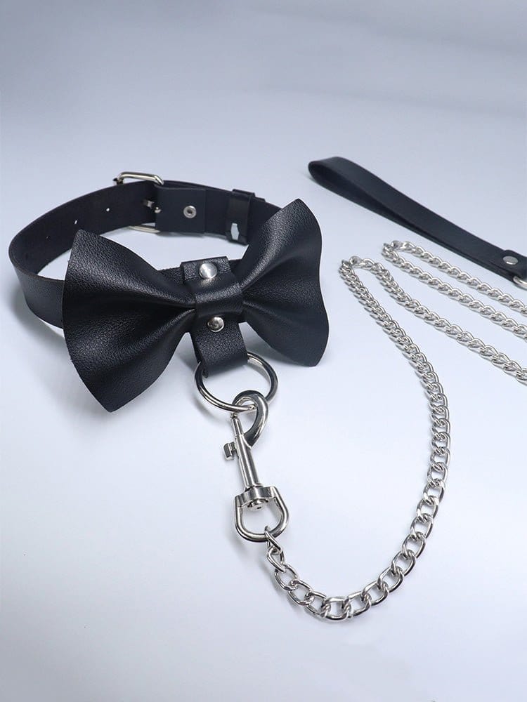 menaful necklace Black / One size Black Bow Pin Buckle Collar Necklace