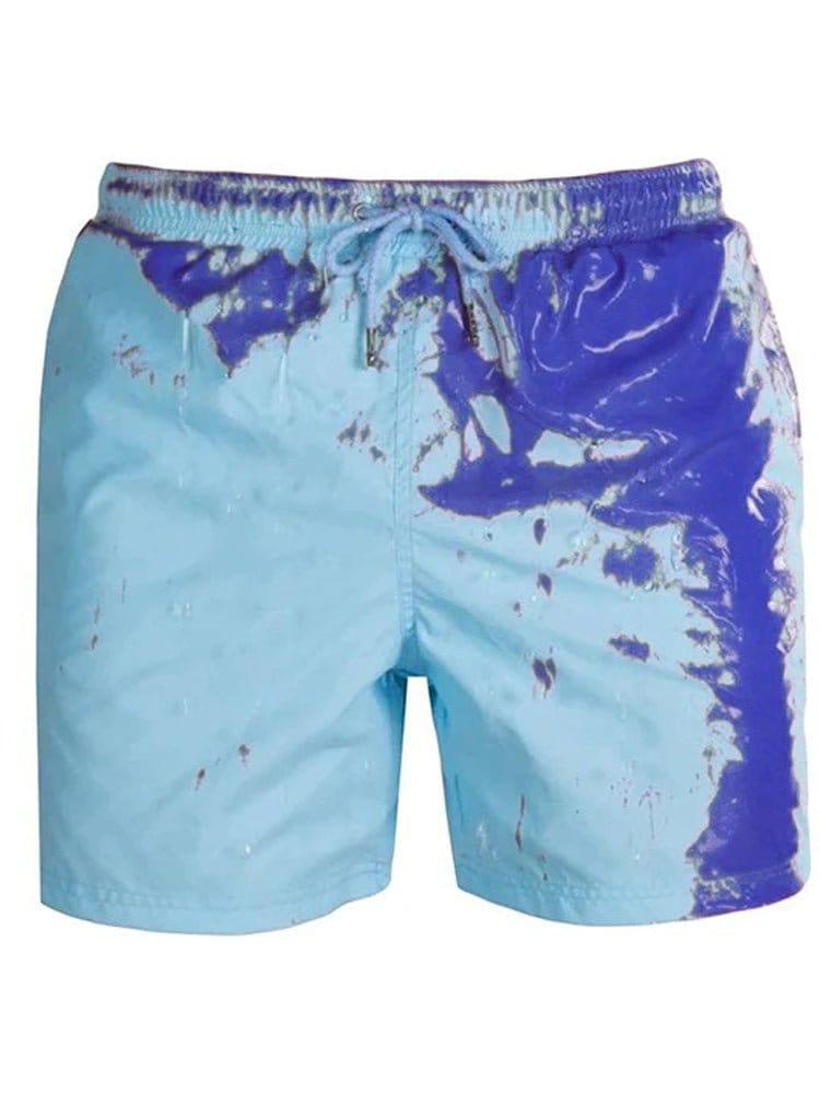 menaful Ocean-blue / S Colour Changing Quick Dry Swim Trunks