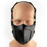 menaful One size Punk Black Leather Facemask