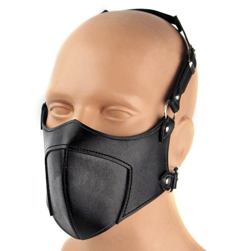 menaful One size Punk Black Leather Facemask