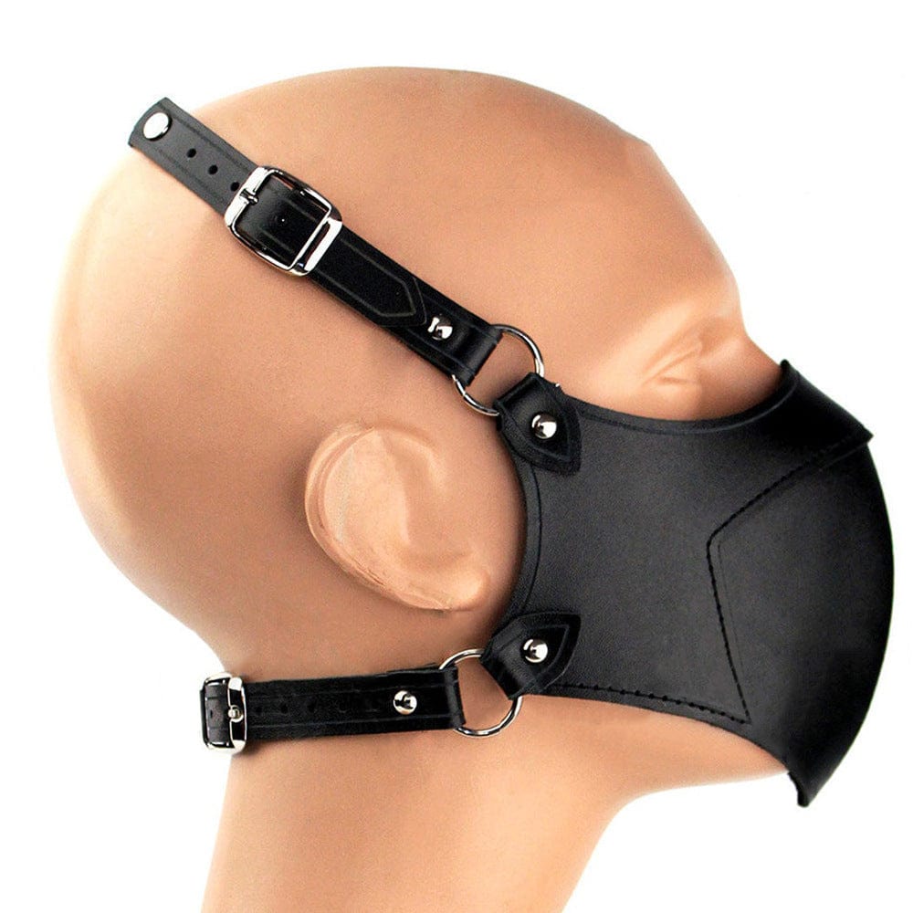 menaful One size Punk Black Leather Facemask