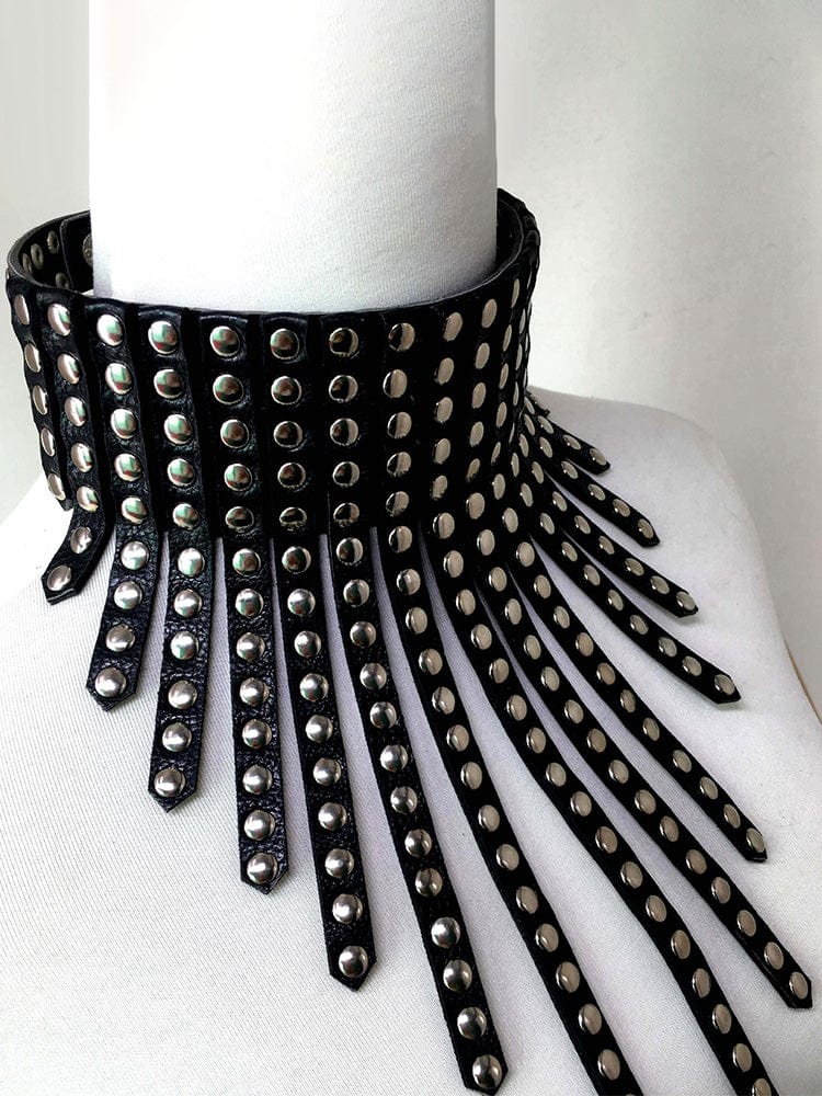 menaful One size Punk Leather Choker Necklace