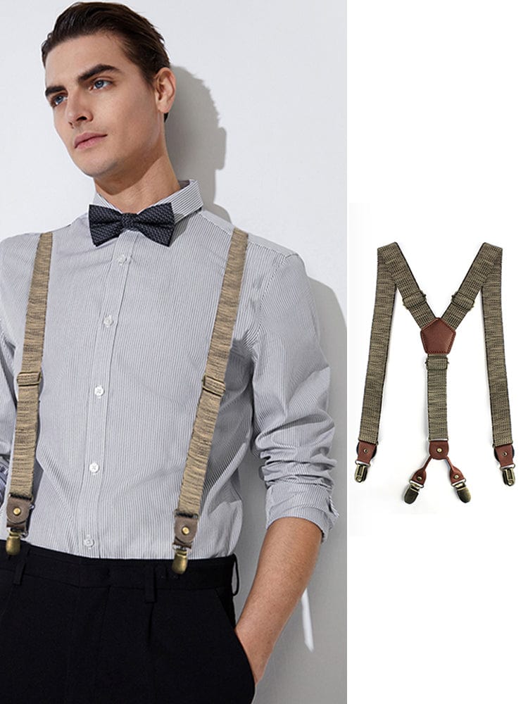 menaful One size Retro men's suspenders Suspenders with clips