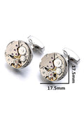 menaful One size Round Metal Cufflinks Movement