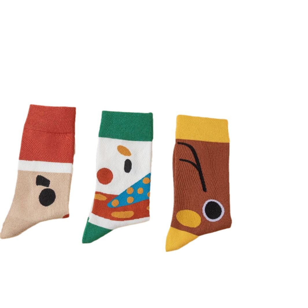 Menaful™ onesize Two Pairs of Christmas Cartoon Cotton Socks