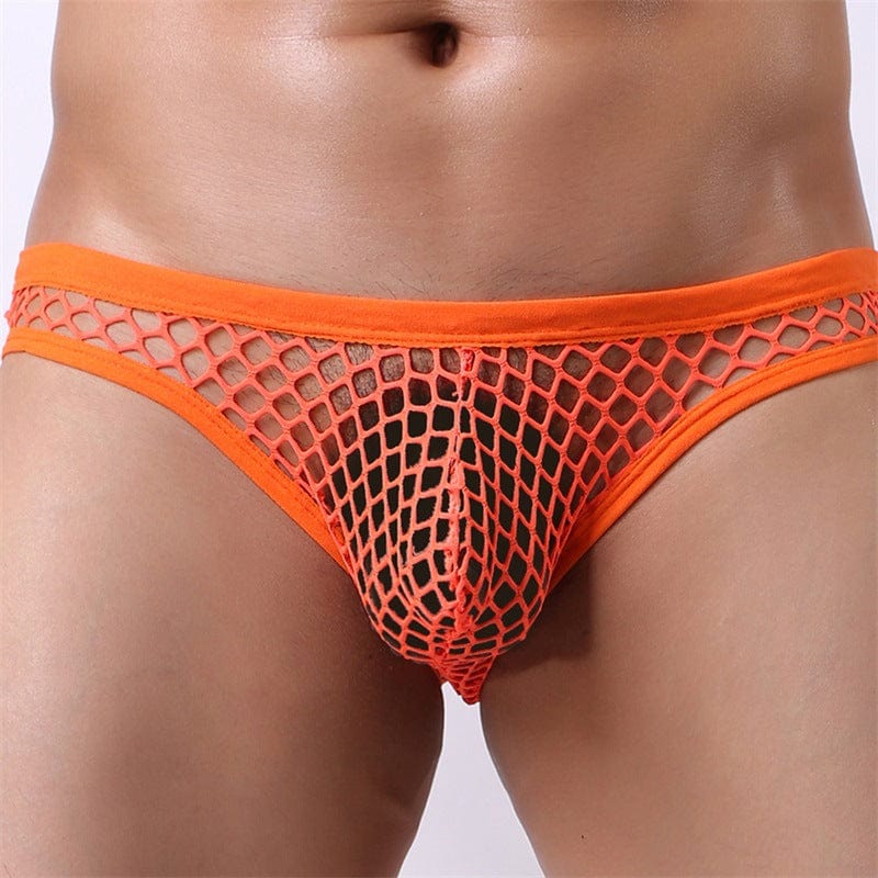 Menaful™ orange / M(70-84cm) Men's Low-Rise Sheer Large Mesh Breathable Briefs