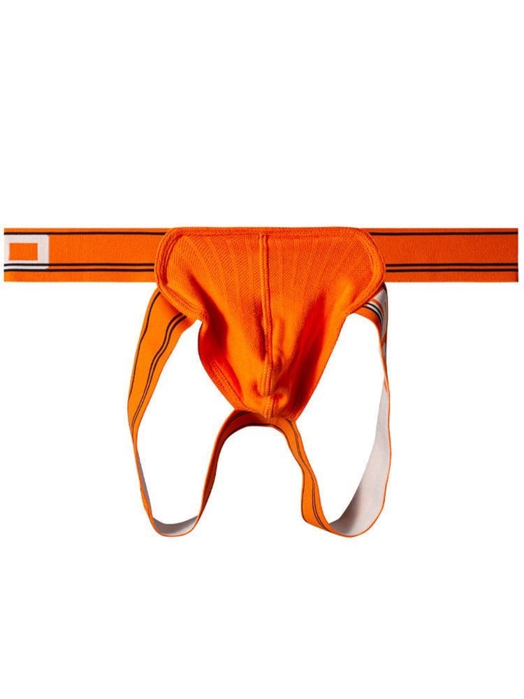 menaful Orange / M Double Waistband Erotic Temptation Jockstrap