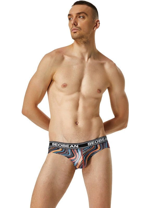 menaful Orange / M Illusion sexy low waist briefs