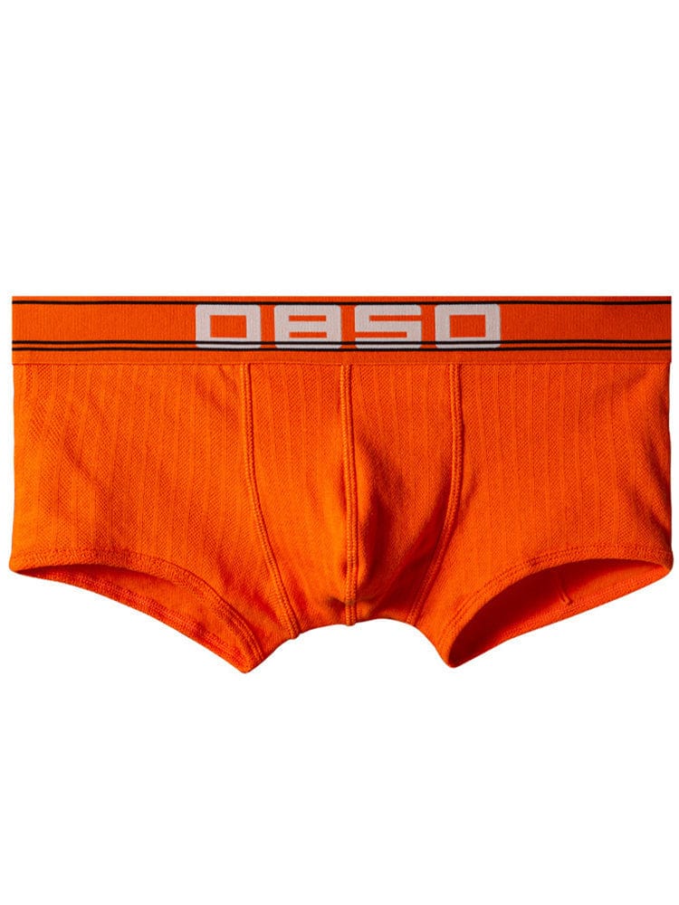 menaful Orange / M Jacquard Solid Color Sports Breathable Boxer