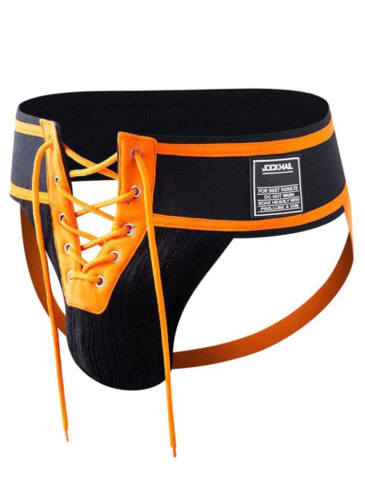 menaful Orange / M Lace-Up Camo Sexy Jockstrap