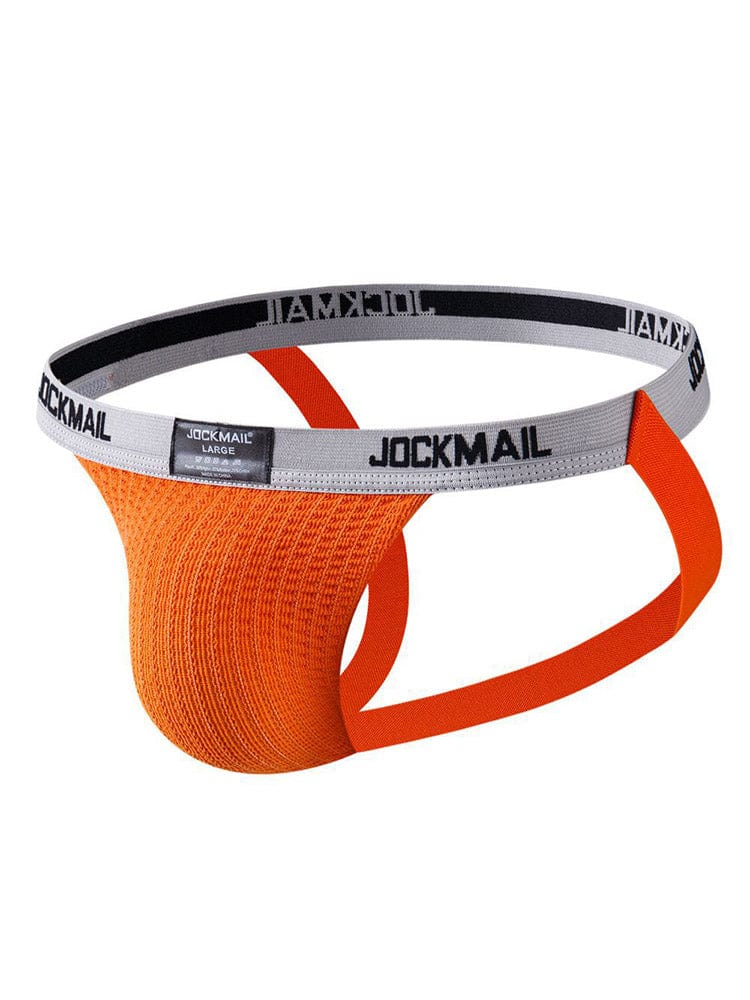 menaful Orange / M Men's Elastic Pouch Hip Lift Sports Thong