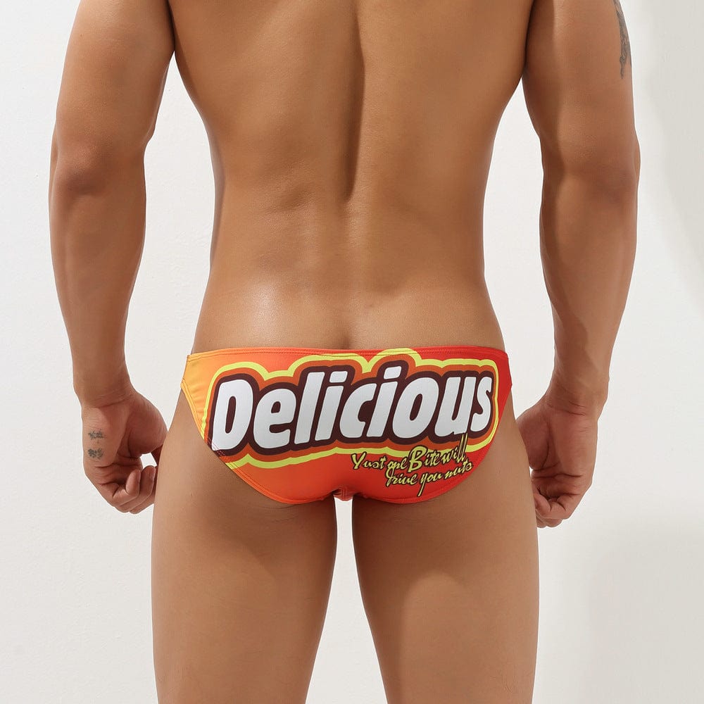 menaful Orange / M Men's Low Waist Briefs