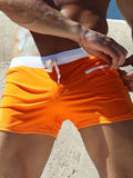 menaful Orange / M Men's Low Waist Swimming Trunks