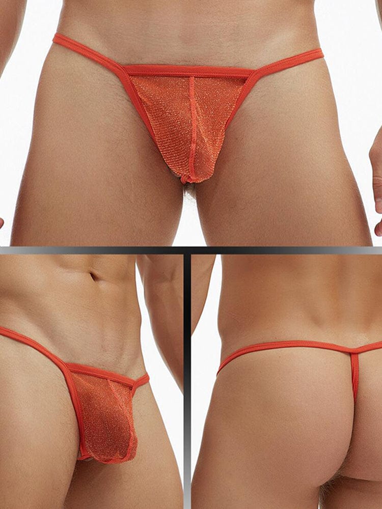 menaful Orange / M Men's Mesh Pouch Thong