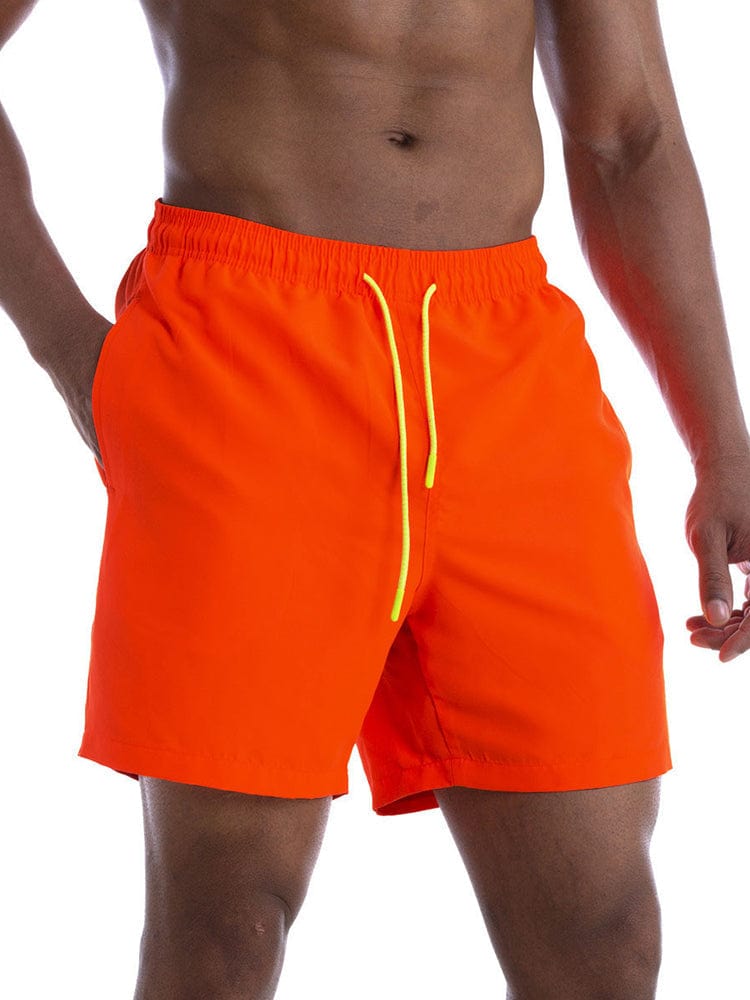 menaful Orange / M Men's Plus Size Athletic Casual Board Shorts