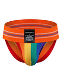 menaful Orange / M Men's Rainbow Stripes Pride Brief