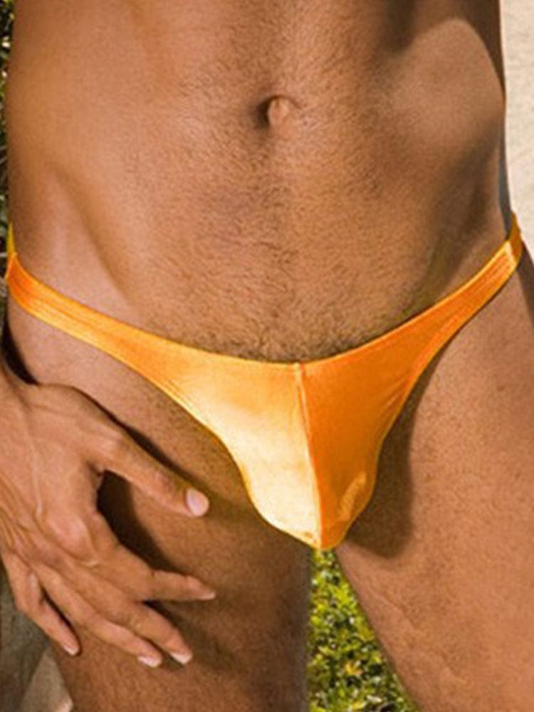 menaful Orange / M Men's Sexy Low Waist Beach Spa Bikini