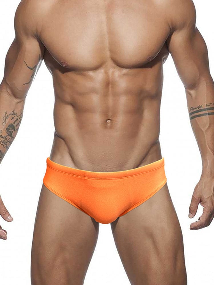 MENAFUL™ Orange / M Men's Solid Color Shiny Sexy Triangle Swim Briefs