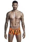 menaful Orange / M Men's Striped Mid-Low Waist Cotton Boxer Briefs