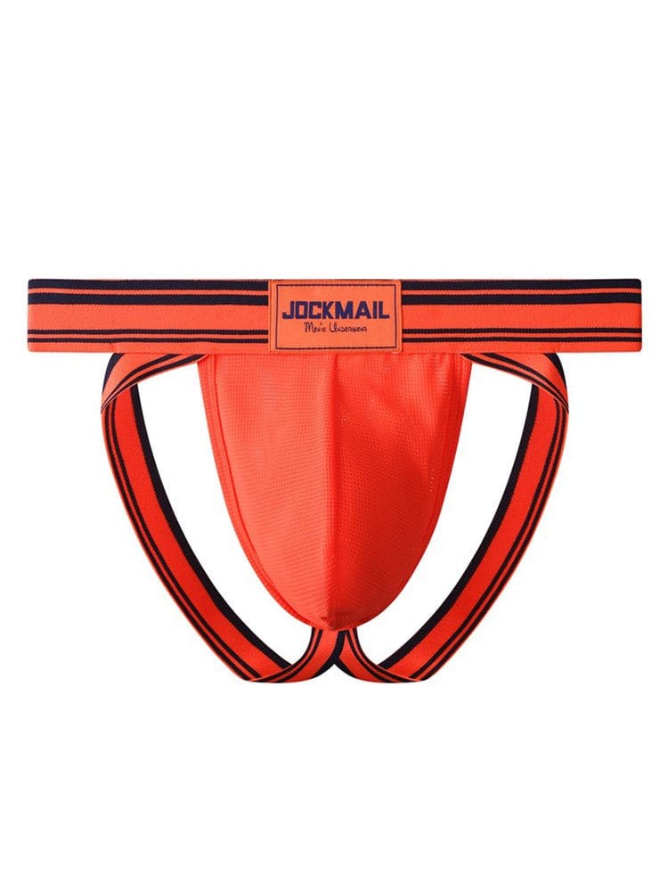 menaful Orange / S Breathable Mesh Double Strap Men's Thong