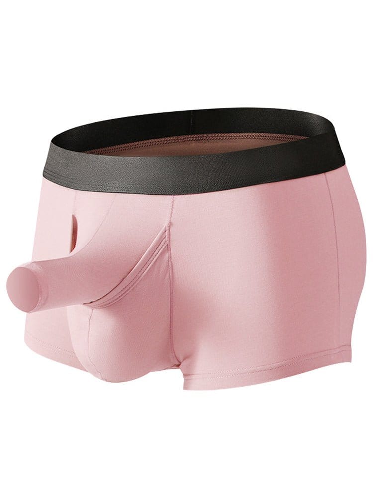 menaful Pink / M (26-27) Elephant Nose Bamboo Fiber Boxer